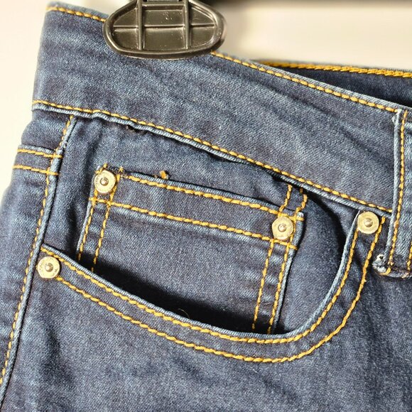 Indigo Rein Dark Wash Skinny Women's Jeans Size 11 Midrise Stretch Cotton Blend - Picture 8 of 13